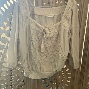Lucky Brand Embroidered Peasant Blouse. Never Worn.